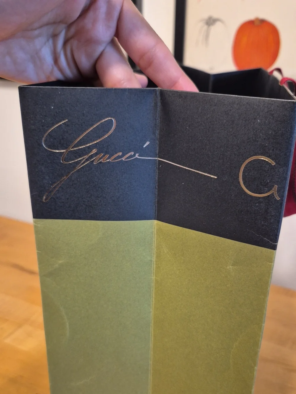 Gucci Green Black Gold & Red Paper Gift Bag